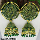 Mahavir Gold Plated Beads And Meenakari Jhumki Earrings