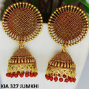 Mahavir Gold Plated Beads And Meenakari Jhumki Earrings