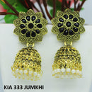 Mahavir Gold Plated Pota Stone And Beads Jhumki Earrings