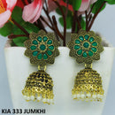 Mahavir Gold Plated Pota Stone And Beads Jhumki Earrings