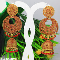 Mahavir Gold Plated Meenakari And Beads Jhumki Earrings