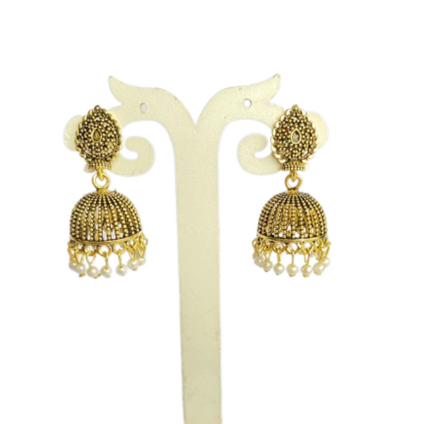 Mahavir Gold Plated Jhumki Earrings