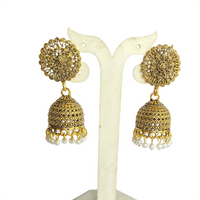 Mahavir Gold Plated Jhumki Earrings