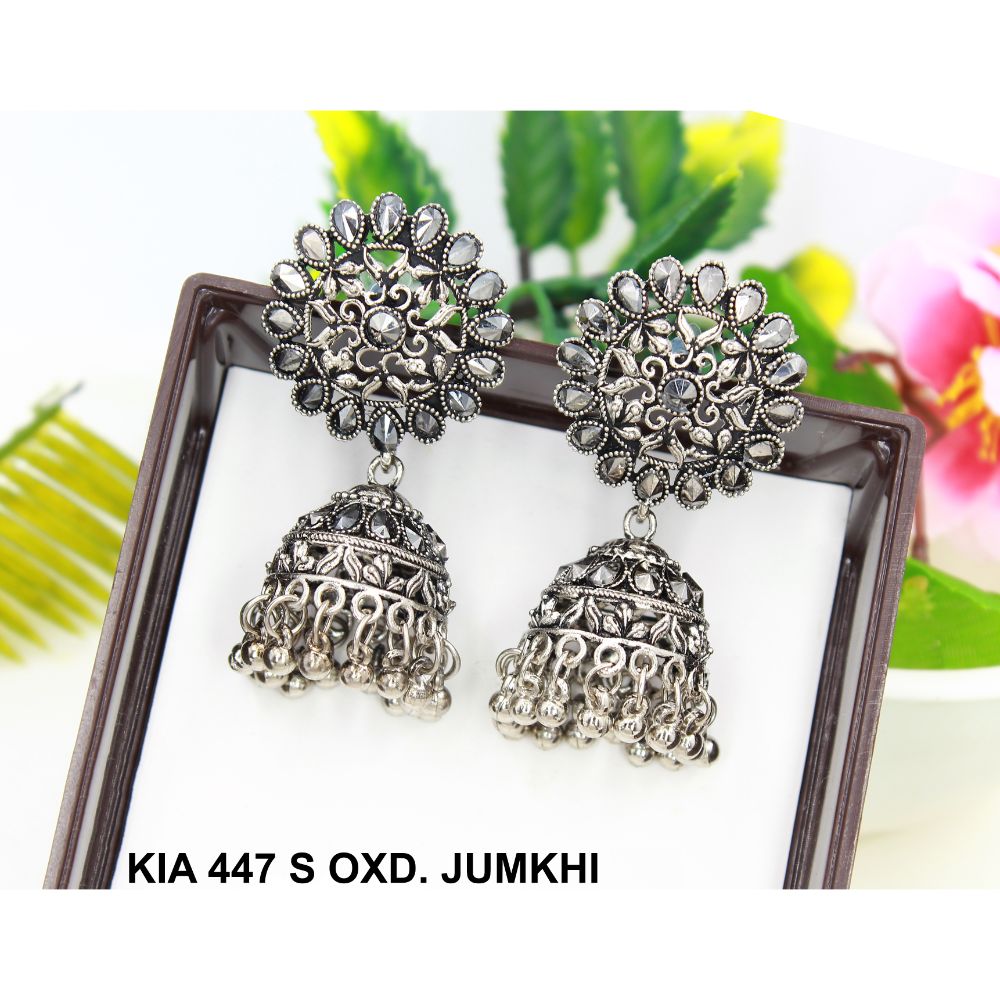 Mahavir Silver Plated Jhumki Earrings  - KIA Jumkhi 447