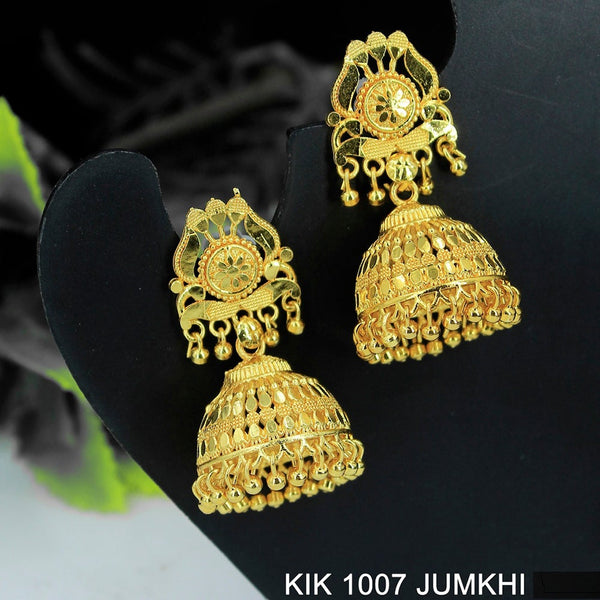 Mahavir Forming Gold Plated Jhumki Earrings  - KIK 1007 Jumkhi