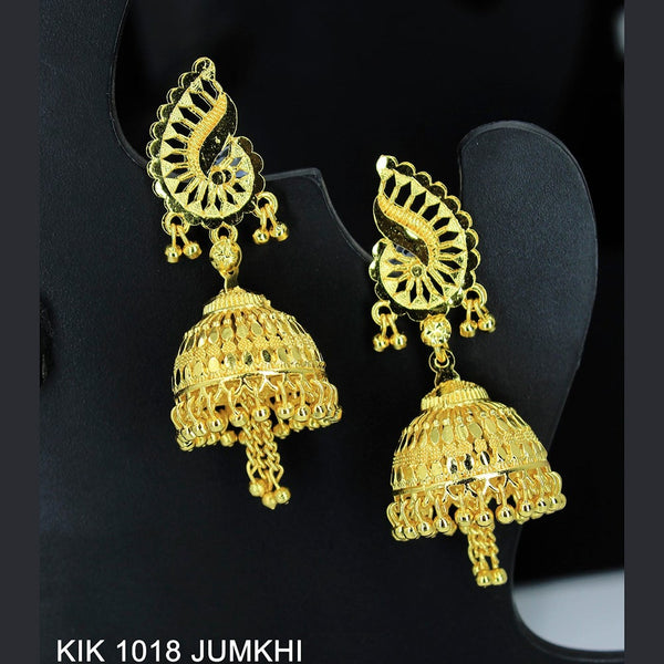 Mahavir Forming Gold Plated Jhumki Earrings  - KIK 1018 Jumkhi