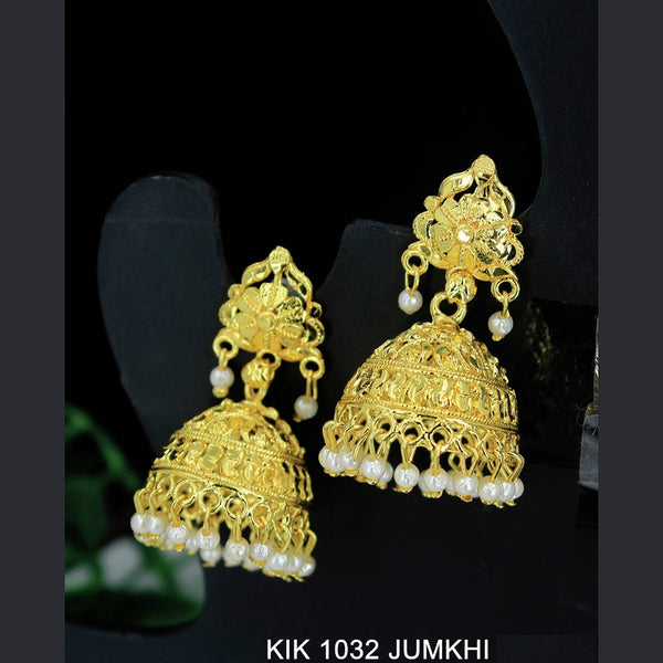 Mahavir Forming Gold Plated Jhumki Earrings  - KIK 1032 Jumkhi