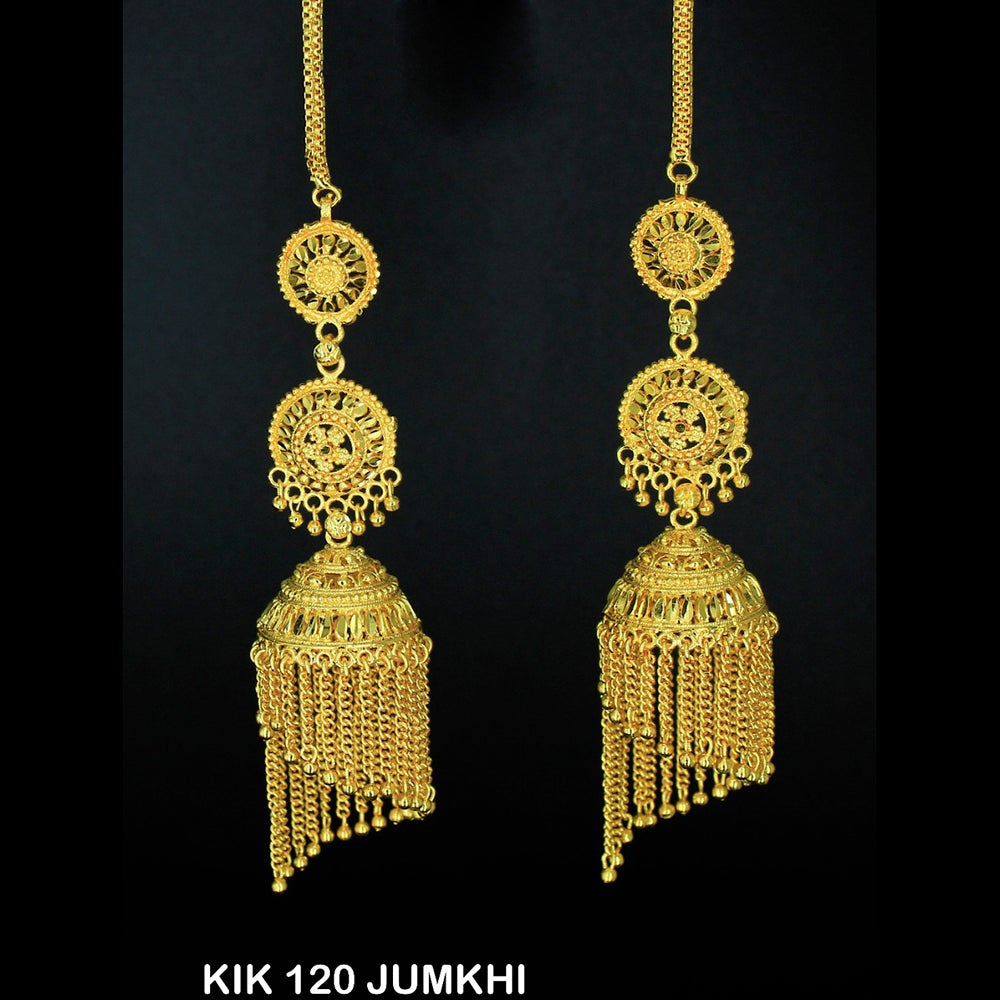 Mahavir Forming Gold Plated Jhumki Earrings  - KIK 120 Jumkhi