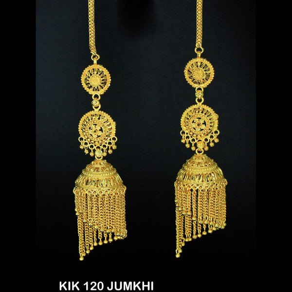 Mahavir Forming Gold Plated Jhumki Earrings  - KIK 120 Jumkhi