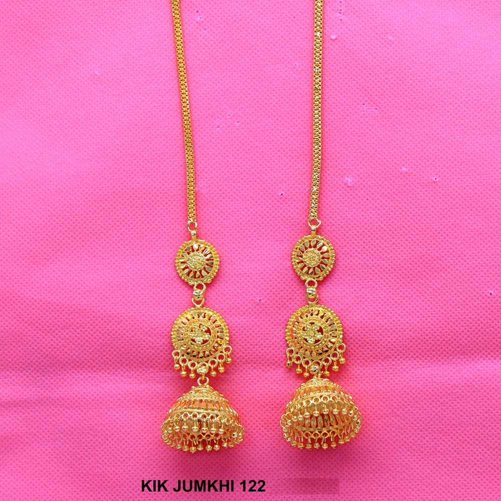 Mahavir Forming Gold Plated Jhumki Earrings  - KIK 122 Jumkhi