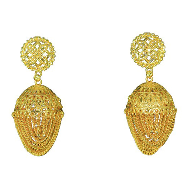 Set of 2 Gold Plated Handcrafted Meenakari Ethnic Temple Jhumka Earrin –  Silvermerc Designs