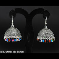 Mahavir Forming Silver Plated Jhumki Earrings  - KIK Jumkhi 103 Silver