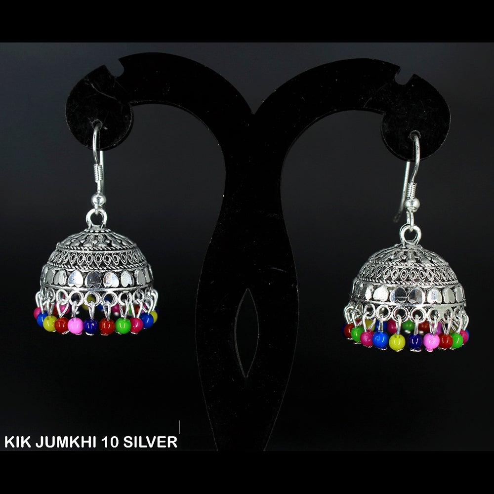 Mahavir Forming Silver Plated Jhumki Earrings  - KIK Jumkhi 10 Silver