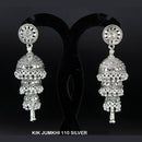 Mahavir Forming Silver Plated Jhumki Earrings  - KIK Jumkhi 110. Silver