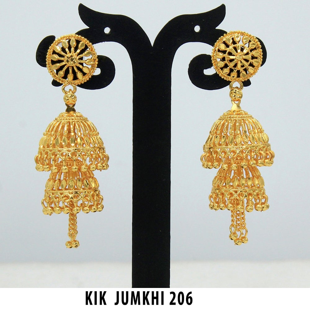 Mahavir Forming Gold Plated Jhumki Earrings  - KIK Jumkhi  206