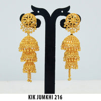 Mahavir Forming Gold Plated Jhumki Earrings  - KIK Jumkhi  216