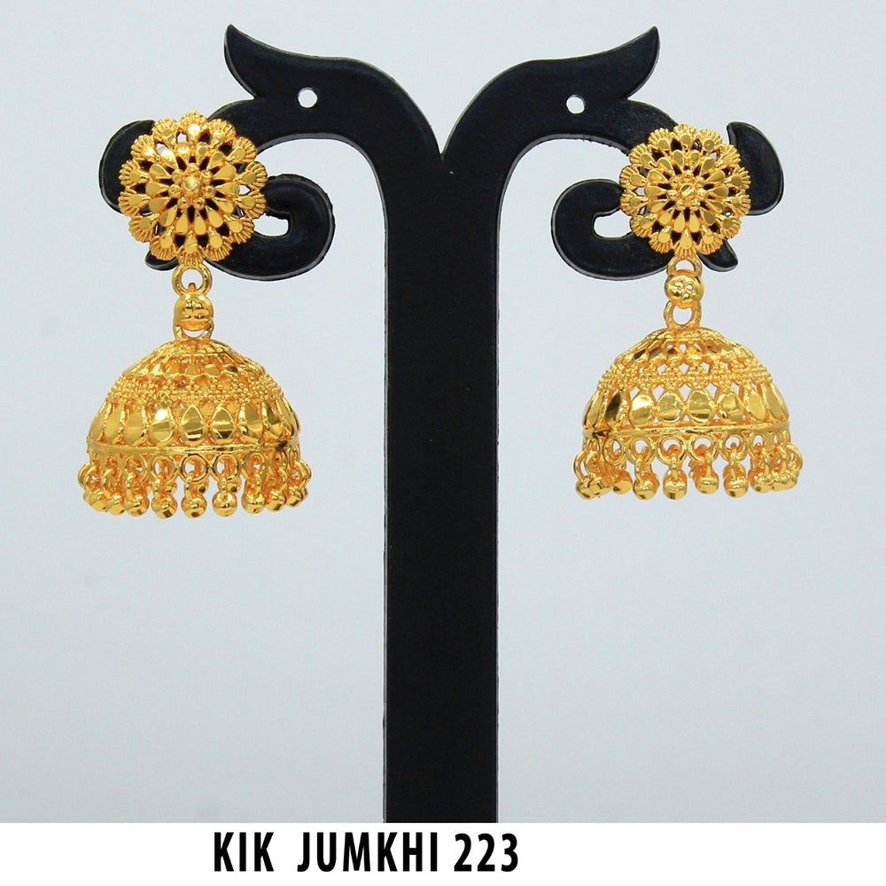 Mahavir Forming Gold Plated Jhumki Earrings  - KIK Jumkhi 223