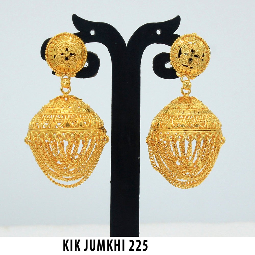 Mahavir Forming Gold Plated Jhumki Earrings  - KIK Jumkhi 225