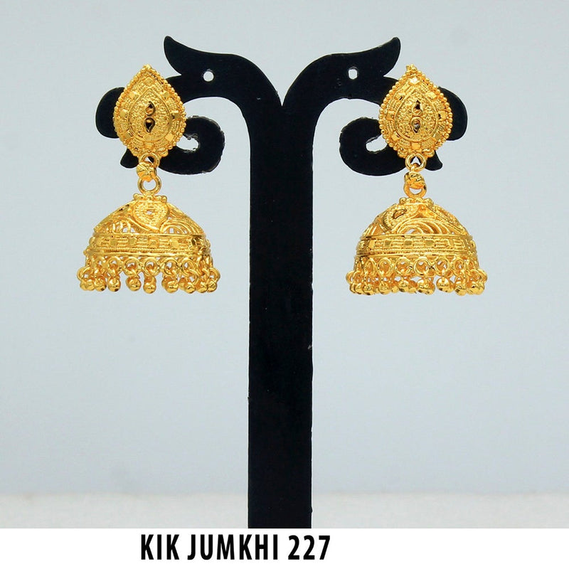Mahavir Forming Gold Plated Jhumki Earrings  - KIK Jumkhi 227