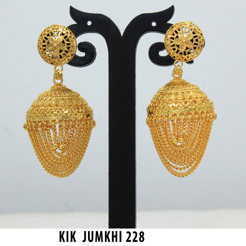 Mahavir Forming Gold Plated Jhumki Earrings  - KIK Jumkhi 228