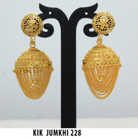 Mahavir Forming Gold Plated Jhumki Earrings  - KIK Jumkhi 228
