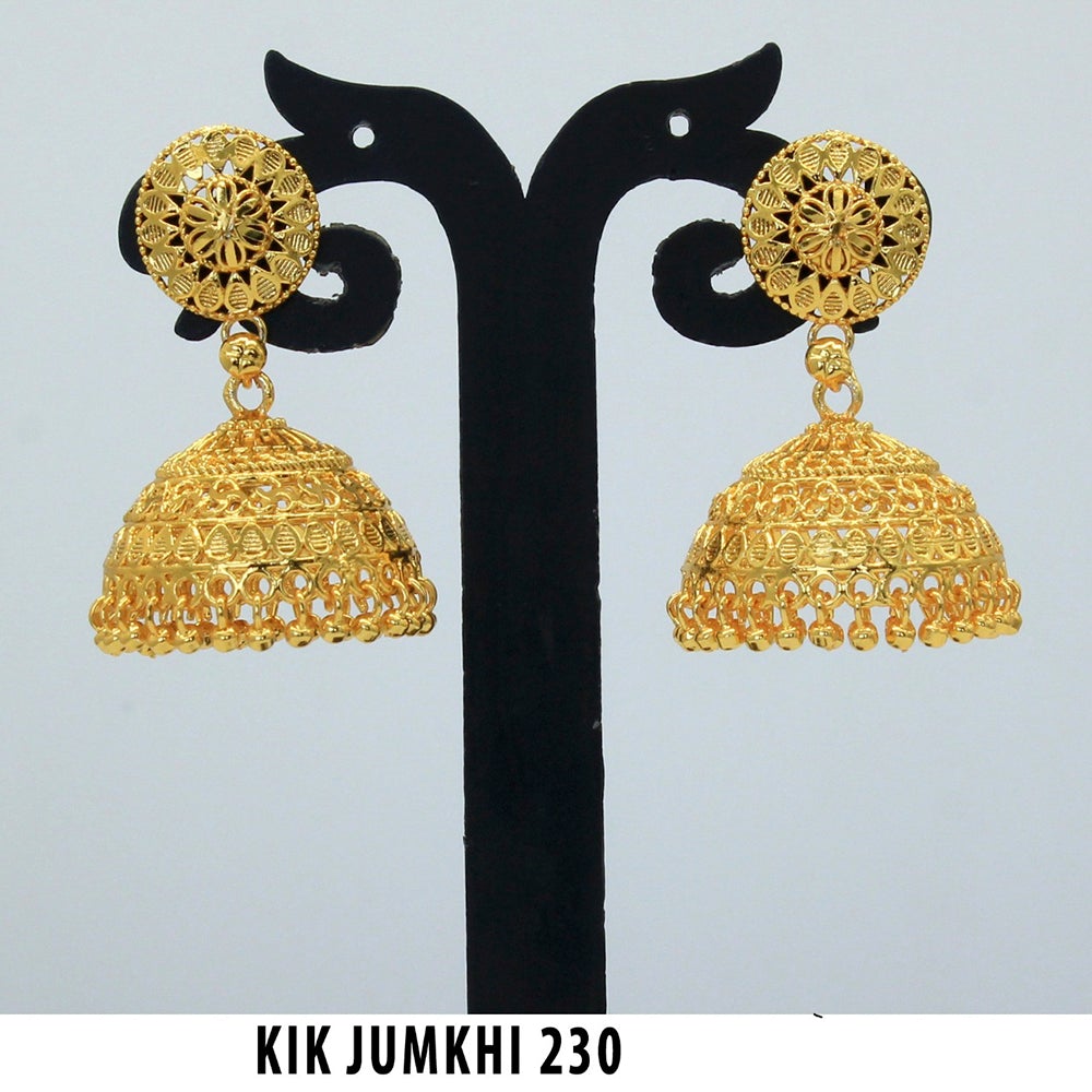 Mahavir Forming Gold Plated Jhumki Earrings  - KIK Jumkhi 230
