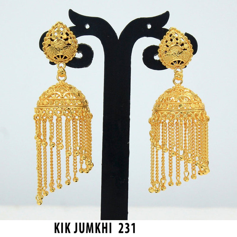 Mahavir Forming Gold Plated Jhumki Earrings  - KIK Jumkhi 231