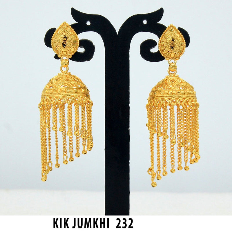 Mahavir Forming Gold Plated Jhumki Earrings  - KIK Jumkhi 232