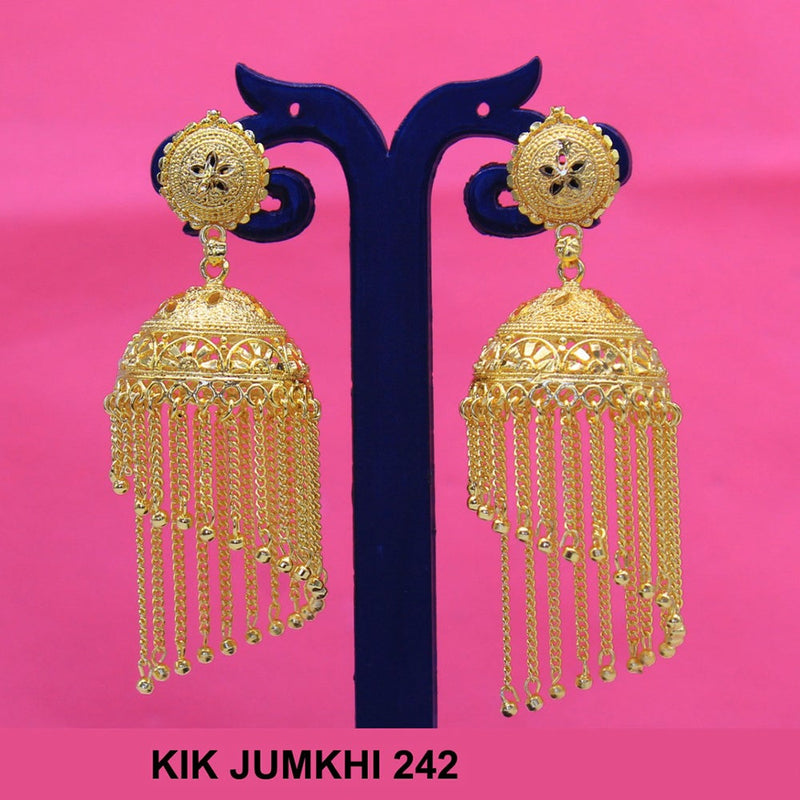 Mahavir Forming Gold Plated Jhumki Earrings  - KIK Jumkhi 242