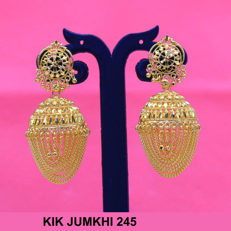Mahavir Forming Gold Plated Jhumki Earrings  - KIK Jumkhi 245
