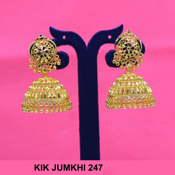 Mahavir Forming Gold Plated Jhumki Earrings  - KIK Jumkhi 247