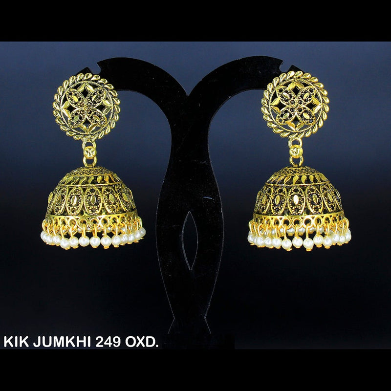 Mahavir Forming Gold Plated Jhumki Earrings  - KIK Jumkhi 249. OXD