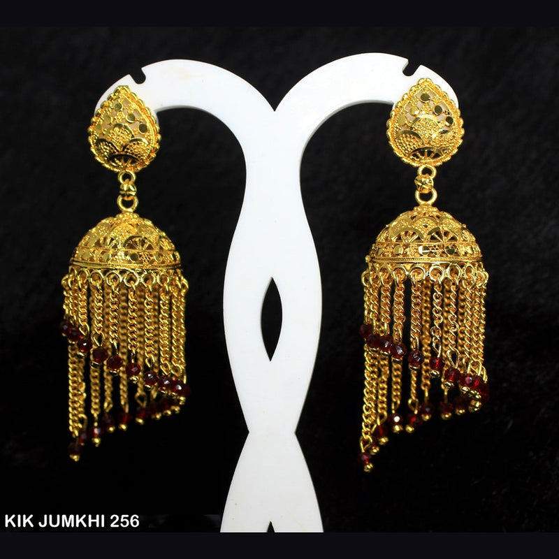 Mahavir Forming Gold Plated Jhumki Earrings  - KIK Jumkhi 256