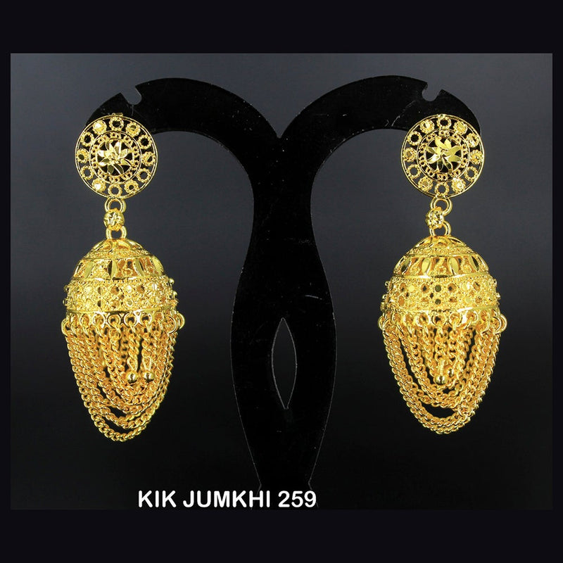 Mahavir Forming Gold Plated Jhumki Earrings  - KIK Jumkhi 259