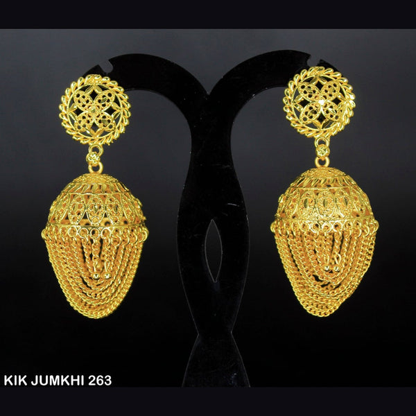 Mahavir Forming Gold Plated Jhumki Earrings  - KIK Jumkhi 263
