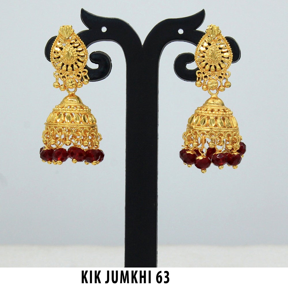 Mahavir Forming Gold Plated Jhumki Earrings  - KIK Jumkhi 63