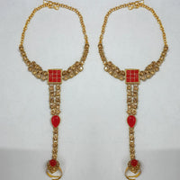 Kumavat Jewels Gold Plated Crystal Stone Hand Panja