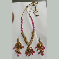 Kumavat Jewels Gold Plated Kundan Stone And Beads Necklace Set