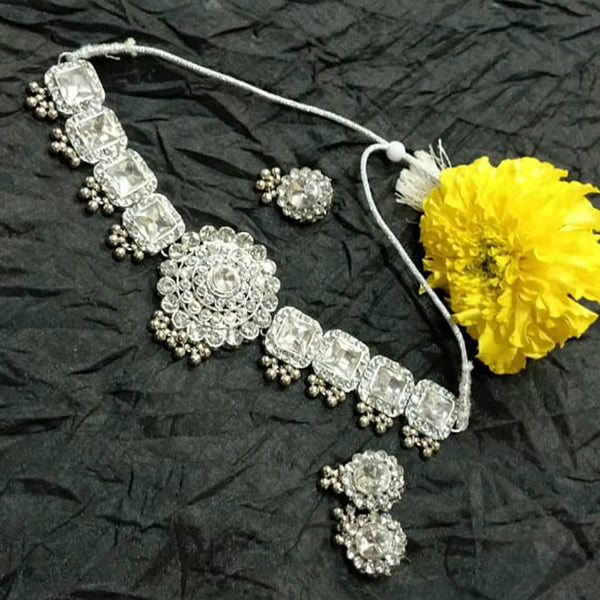 Kumavat Jewels Silver Plated Austrian Stone Necklace Set