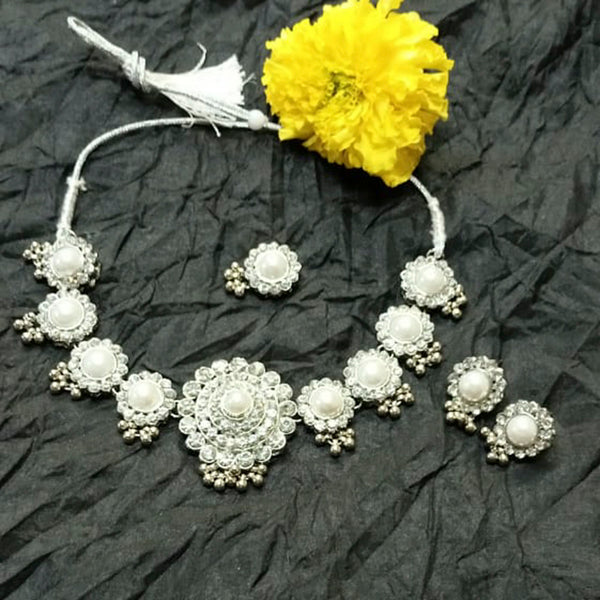 Kumavat Jewels Silver Plated Austrian Stone Necklace Set