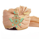 Mahi Meekari Work Green and Brown Crystals Floral Kalangi Brooch for Groom / Men (KL1001012G)