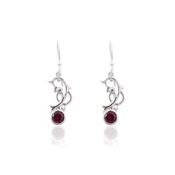 Silver Mountain Garnet silver 925 earring