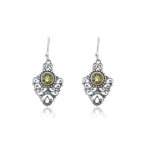 Silver Mountain Sterling Silver Peridot Earring