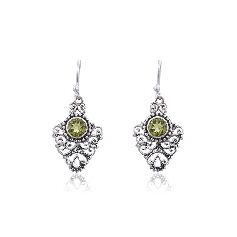 Silver Mountain Sterling Silver Peridot Earring