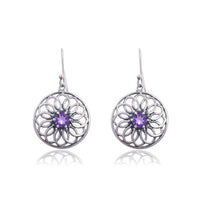 Silver Mountain 925 Silver Amethyst Earring