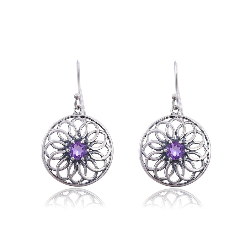 Silver Mountain 925 Silver Amethyst Earring