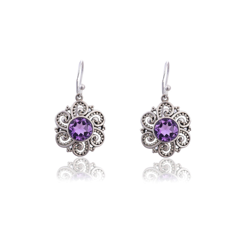 Silver Mountain 925 Silver Amethyst Earring