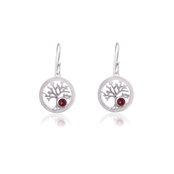 Silver Mountain Sterling Silver Tree of Life Dangle Drop Earring