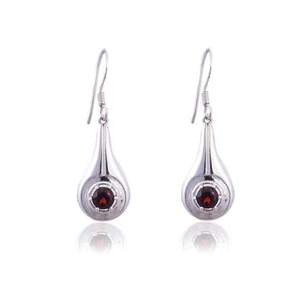 Silver Mountain 925 Silver Garnet Earring