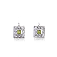 Silver Mountain 925 Sterling Silver Peridot Earring